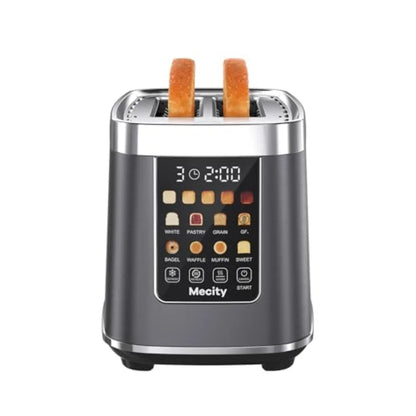 2-Slice Touch Screen Toaster with Auto Lift Stainless Steel Cool-Touch Toaster 8 Bread Settings 5 Shade Levels 1200W High Power