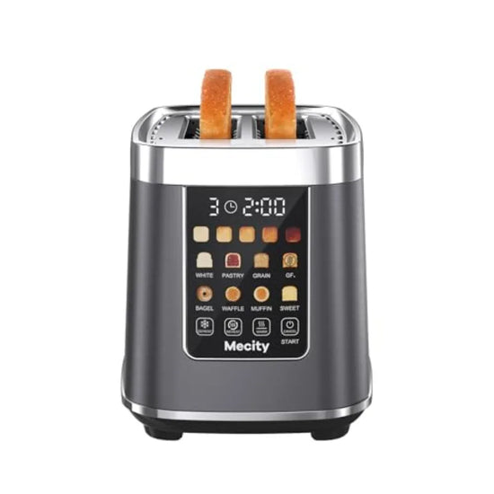 2-Slice Touch Screen Toaster with Auto Lift Stainless Steel Cool-Touch Toaster 8 Bread Settings 5 Shade Levels 1200W High Power