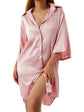 Women´s Loose Sleepshirts and Casual Loose Satin Pajamas Robe