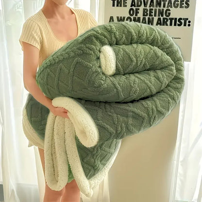 1pc Jacquard Sherpa Weighted Blanket