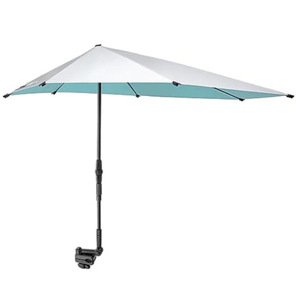 G4Free UPF 50+ Adjustable Chair Umbrella XL with Universal Clamp UV Protection Sun Shade Umbrella for Beach Chair, Stroller, Wh