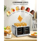 4 Slice Touchscreen Smart Digital Toaster, Memory Function, Single-Slot, 1800W, Wide Slots for Bagels, Bread, Stainless Steel