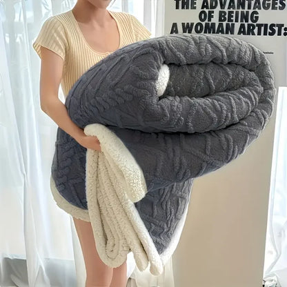 1pc Jacquard Sherpa Weighted Blanket
