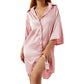 Women´s Loose Sleepshirts and Casual Loose Satin Pajamas Robe