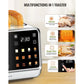 4 Slice Touchscreen Smart Digital Toaster, Memory Function, Single-Slot, 1800W, Wide Slots for Bagels, Bread, Stainless Steel