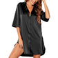 Women´s Loose Sleepshirts and Casual Loose Satin Pajamas Robe